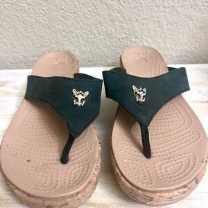 Crocs Black Sandals with elegant Embellished Accents